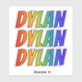 Voornaam "DYLAN" w / Fun Rainbow Coloring Sticker (Vel)
