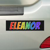 Voornaam "ELEANOR": vun regenboogkleuren Bumpersticker (Op auto)