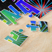 Voornaam "ELENA", geun "HAPPY BIRTHDAY" Legpuzzel (Zijkant)