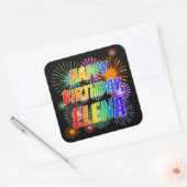Voornaam "ELENA", geun "HAPPY BIRTHDAY" Vierkante Sticker (Envelop)