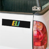 Voornaam "ELI": Fun Rainbow Coloring Bumpersticker (Op Truck)