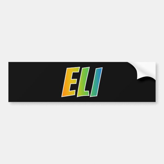 Voornaam "ELI": Fun Rainbow Coloring Bumpersticker (Voorkant)