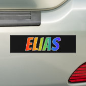 Voornaam "ELIAS": Fun Rainbow-kleuren Bumpersticker (Op auto)