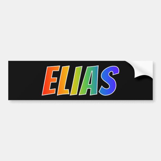 Voornaam "ELIAS": Fun Rainbow-kleuren Bumpersticker (Voorkant)