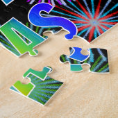 Voornaam "ELIAS", geun "HAPPY BIRTHDAY" Legpuzzel (Zijkant)