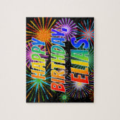 Voornaam "ELIAS", geun "HAPPY BIRTHDAY" Legpuzzel (Verticaal)