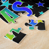 Voornaam "ELIAS", geun "HAPPY BIRTHDAY" Legpuzzel (Zijkant)