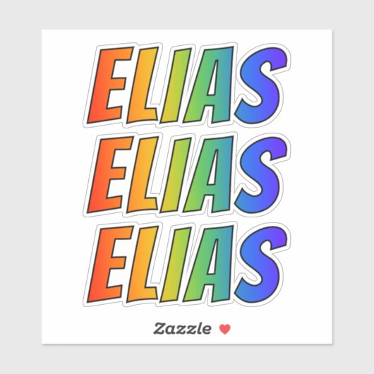 Voornaam "ELIAS" w / Fun Rainbow Coloring Sticker (Vel)