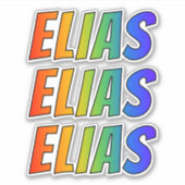 Voornaam "ELIAS" w / Fun Rainbow Coloring Sticker (Voorkant)