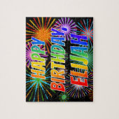 Voornaam "ELIJAH", geun "HAPPY BIRTHDAY" Legpuzzel (Verticaal)