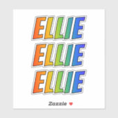 Voornaam "ELLIE" w/ Fun Rainbow Coloring Sticker (Vel)