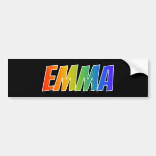 Voornaam "EMMA": Fun Rainbow-kleuren Bumpersticker