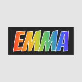 Voornaam "EMMA": Fun Rainbow-kleuren Naamplaatje (Voorkant)