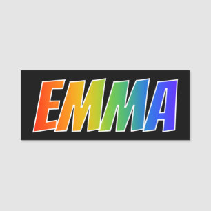 Voornaam "EMMA": Fun Rainbow-kleuren Naamplaatje