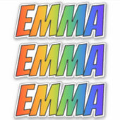 Voornaam "EMMA" w/ Fun Rainbow Coloring Sticker (Voorkant)