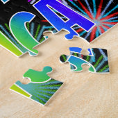 Voornaam "ERICA", geun "HAPPY BIRTHDAY" Legpuzzel (Zijkant)