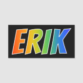 Voornaam "ERIK": Fun Rainbow-kleuren Naamplaatje (Voorkant)