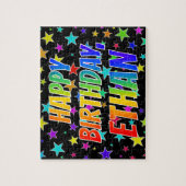 Voornaam ETHAN, Fun "HAPPY BIRTHDAY" Legpuzzel (Verticaal)