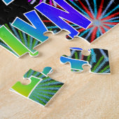 Voornaam "EVELYN", geun "HAPPY BIRTHDAY" Legpuzzel (Zijkant)