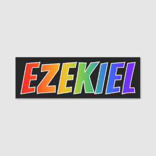 Voornaam "EZEKIEL": Fun Rainbow-kleuren Naamplaatje