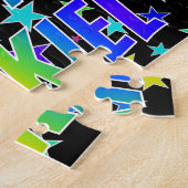 Voornaam "EZEKIEL", geun "HAPPY BIRTHDAY" Legpuzzel (Zijkant)