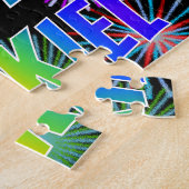 Voornaam "EZEKIEL", geun "HAPPY BIRTHDAY" Legpuzzel (Zijkant)