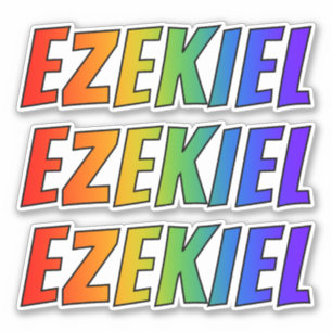 Voornaam "EZEKIEL" met de Kleuring van de Sticker