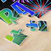 Voornaam "EZRA", vun "HAPPY BIRTHDAY" Legpuzzel (Zijkant)