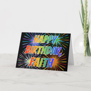 Voornaam "FAITH" Fun "HAPPY BIRTHDAY" Kaart