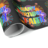 Voornaam "FAITH", geun "HAPPY BIRTHDAY" Cadeaupapier (Rol Hoek)