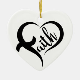 Voornaam | Faith Inspirerend Black Typography Keramisch Ornament