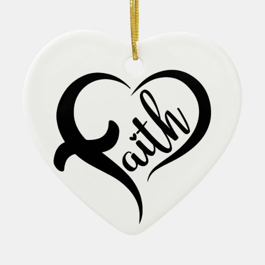 Voornaam | Faith Inspirerend Black Typography Keramisch Ornament (Voorkant)