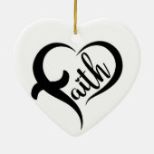 Voornaam | Faith Inspirerend Black Typography Keramisch Ornament (Achterkant)