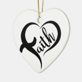 Voornaam | Faith Inspirerend Black Typography Keramisch Ornament (Links)
