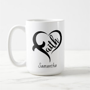 Voornaam   Faith Inspirerend Black Typography Koffiemok