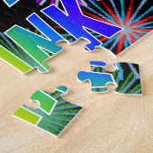 Voornaam "FRANK", geun "HAPPY BIRTHDAY" Legpuzzel (Zijkant)