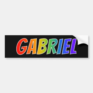 Voornaam "GABRIEL": Fun Rainbow-kleuren Bumpersticker