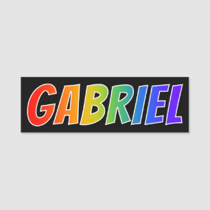 Voornaam "GABRIEL": Fun Rainbow-kleuren Naamplaatje