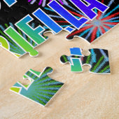 Voornaam "GABRIELLA", geun "HAPPY BIRTHDAY" Legpuzzel (Zijkant)