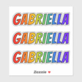 Voornaam "GABRIELLA" w/ Fun Rainbow Coloring Sticker (Vel)
