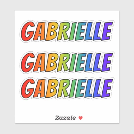 Voornaam "GABRIELLE" w/ Fun Rainbow Coloring Sticker (Vel)
