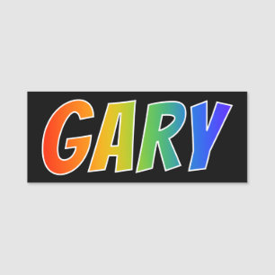 Voornaam "GARY": Fun Rainbow-kleuren Naamplaatje