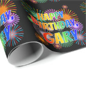 Voornaam "GARY", geun "HAPPY BIRTHDAY" Cadeaupapier (Rol Hoek)