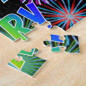 Voornaam "GARY", geun "HAPPY BIRTHDAY" Legpuzzel (Zijkant)