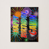 Voornaam "GAVIN", geun "HAPPY BIRTHDAY" Legpuzzel (Verticaal)