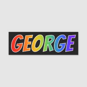 Voornaam "GEORGE": Fun Rainbow-kleuren Naamplaatje