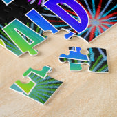 Voornaam "GERALD", geun "HAPPY BIRTHDAY" Legpuzzel (Zijkant)