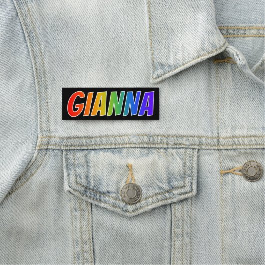 Voornaam "GIANNA": Fun Rainbow-kleuren Naamplaatje (In situ)