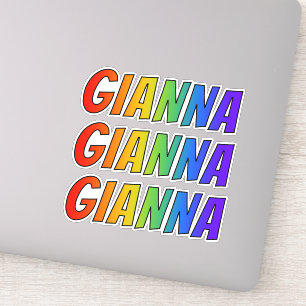 Voornaam "GIANNA" met de Kleuring van de Regenboog Sticker