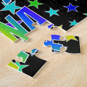 Voornaam "GINA", geun "HAPPY BIRTHDAY" Legpuzzel (Zijkant)